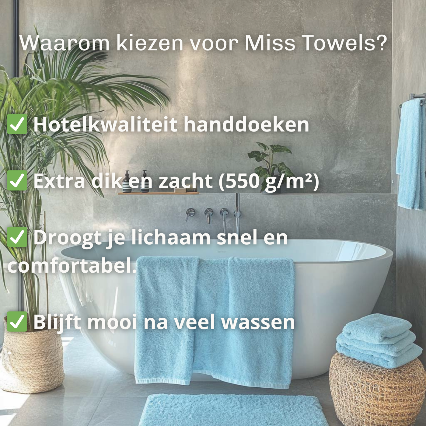 Voordelen hemelsblauwe Miss Towels handdoek  lang:"nl"