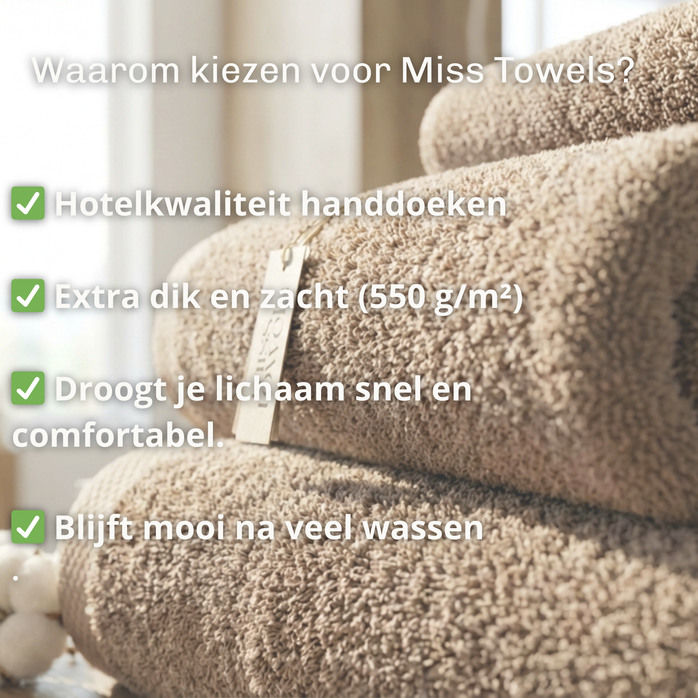 Voordelen kastanje bruine Miss Towels handdoeken  lang:"nl"