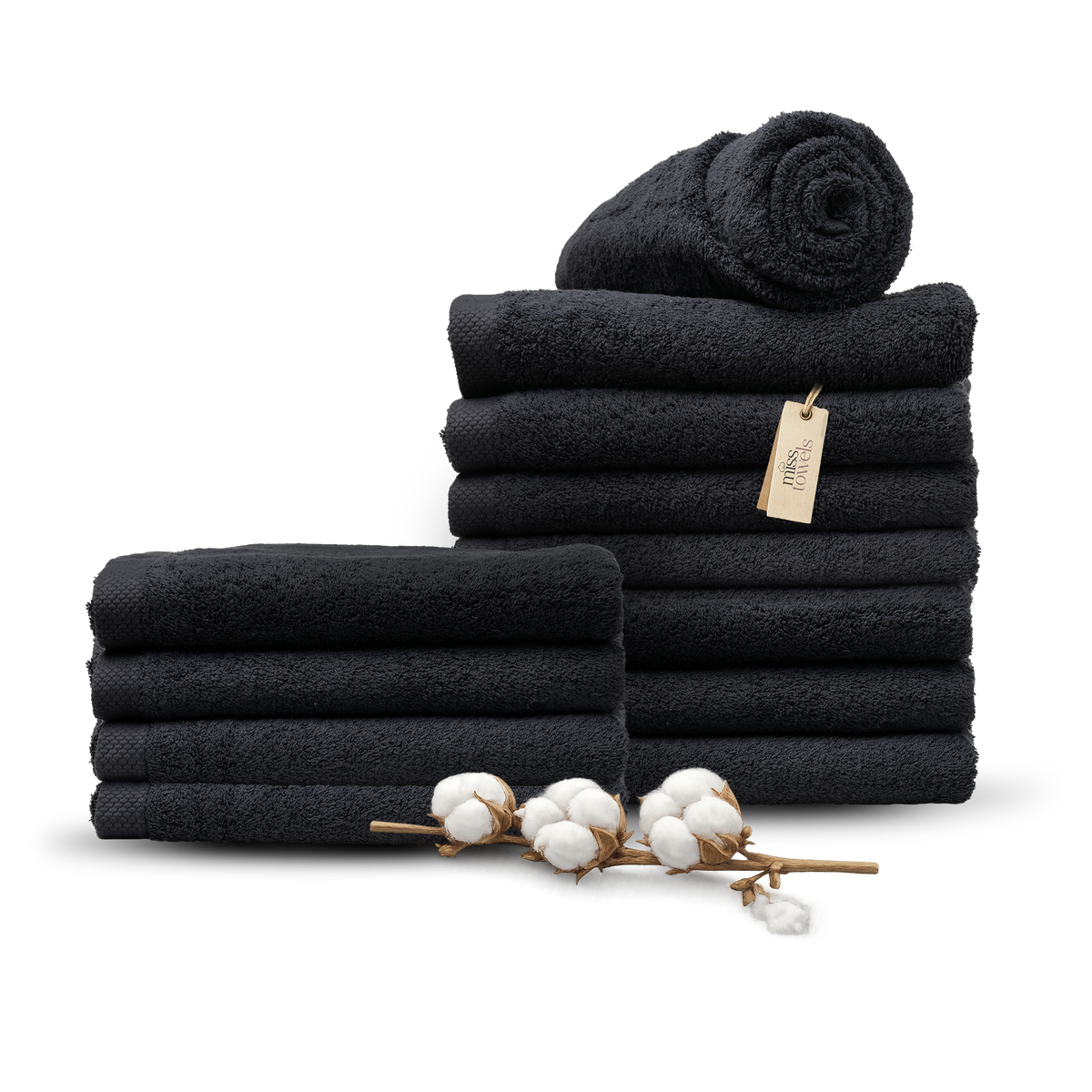 Hotelkwaliteit handdoeken 12 stuks 70x140 zwart